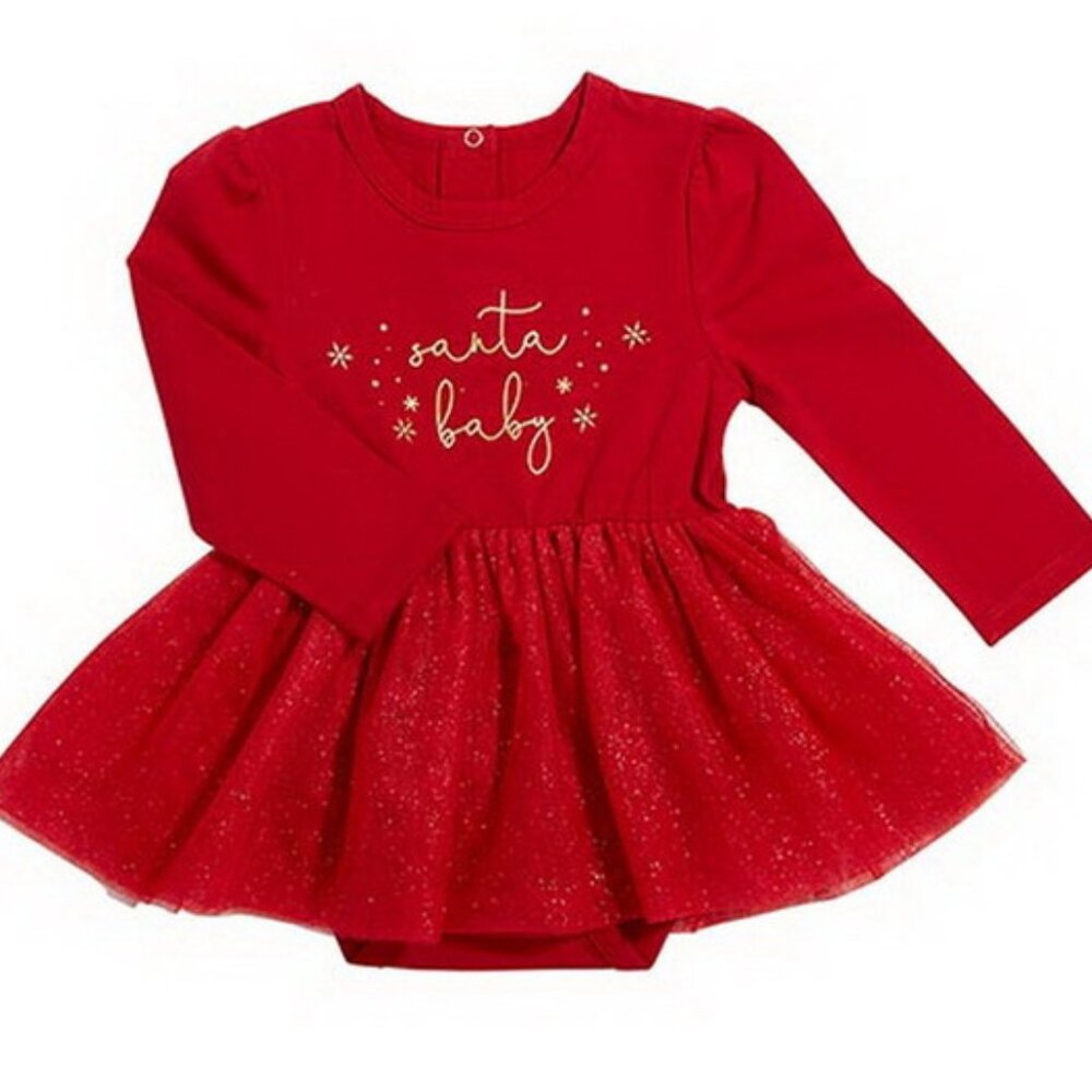 Stephan Baby "Santa Baby" Red Snapshirt Dress/NWT/6-12M